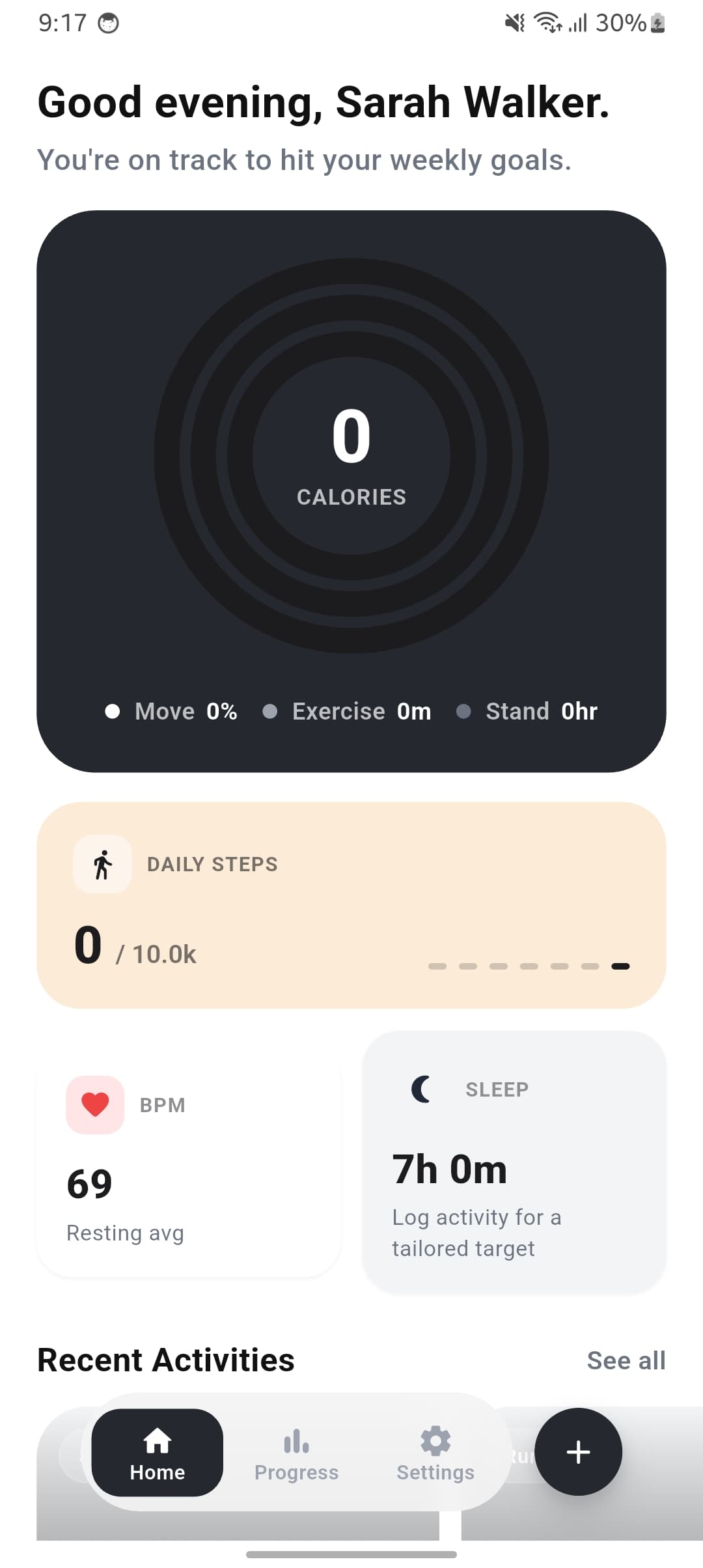 Fitness Tracker Home